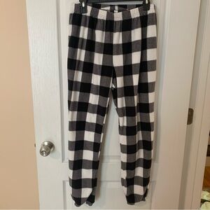 Buffalo plaid fleece pajama pants